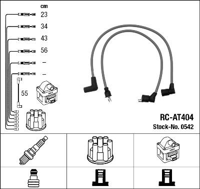 NGK 0542 - Augstsprieguma vadu komplekts adetalas.lv