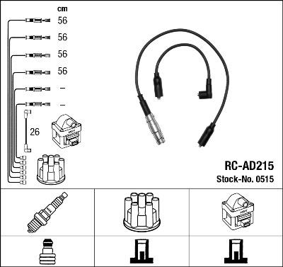 NGK 0515 - Augstsprieguma vadu komplekts adetalas.lv