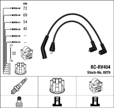 NGK 0879 - Augstsprieguma vadu komplekts adetalas.lv