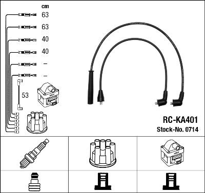 NGK 0714 - Augstsprieguma vadu komplekts adetalas.lv