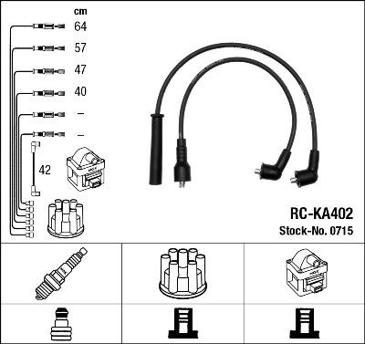 NGK 0715 - Augstsprieguma vadu komplekts adetalas.lv