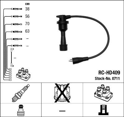 NGK 0711 - Augstsprieguma vadu komplekts adetalas.lv