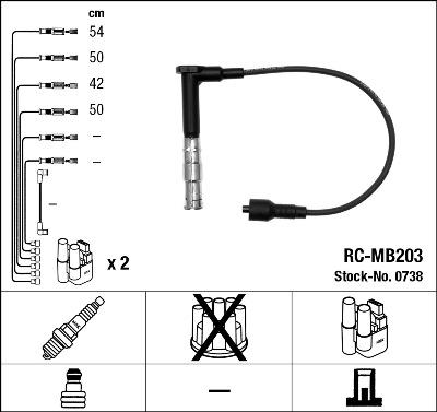 NGK 0738 - Augstsprieguma vadu komplekts adetalas.lv