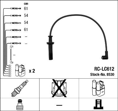 NGK 8530 - Augstsprieguma vadu komplekts adetalas.lv