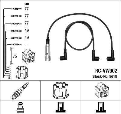 NGK 8618 - Augstsprieguma vadu komplekts adetalas.lv