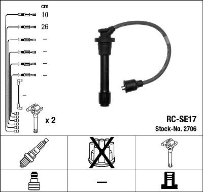 NGK 2706 - Augstsprieguma vadu komplekts adetalas.lv