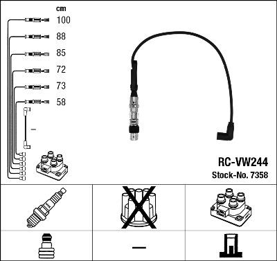 NGK 7358 - Augstsprieguma vadu komplekts adetalas.lv