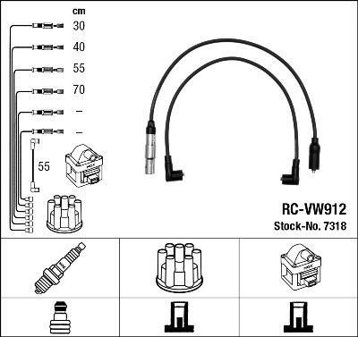 NGK 7318 - Augstsprieguma vadu komplekts adetalas.lv