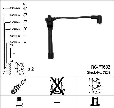 NGK 7209 - Augstsprieguma vadu komplekts adetalas.lv