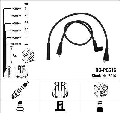 NGK 7216 - Augstsprieguma vadu komplekts adetalas.lv