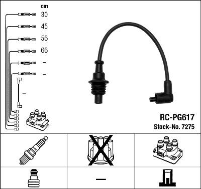 NGK 7275 - Augstsprieguma vadu komplekts adetalas.lv