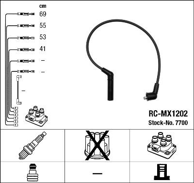 NGK 7700 - Augstsprieguma vadu komplekts adetalas.lv