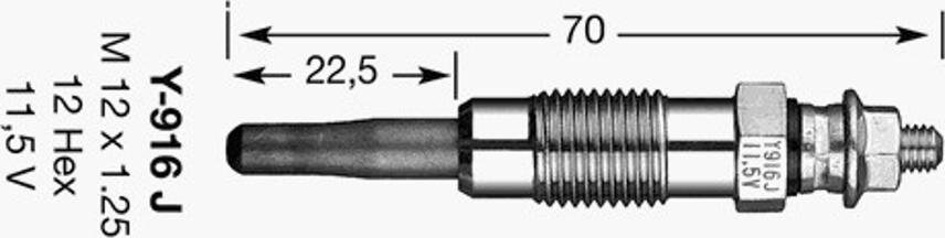 NGK Y-916J - Kvēlsvece adetalas.lv