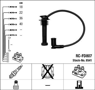 NGK RC-FD807 - Augstsprieguma vadu komplekts adetalas.lv