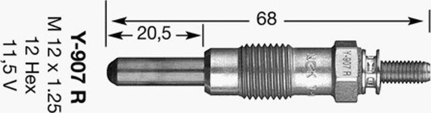 NGK Y-907R - Kvēlsvece adetalas.lv