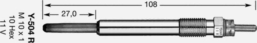 NGK Y-504 R - Kvēlsvece adetalas.lv