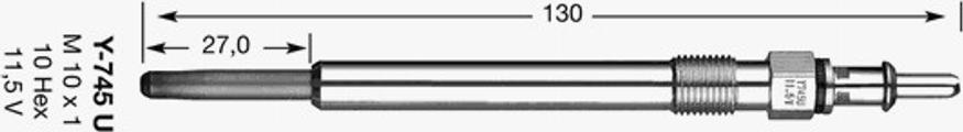 NGK Y-745U - Kvēlsvece adetalas.lv