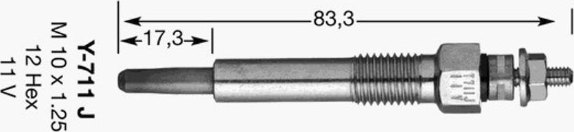 NGK Y-711J - Kvēlsvece adetalas.lv