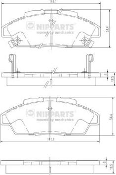 Nipparts J3604052 - Bremžu uzliku kompl., Disku bremzes adetalas.lv