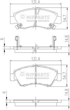 Nipparts J3604034 - Bremžu uzliku kompl., Disku bremzes adetalas.lv