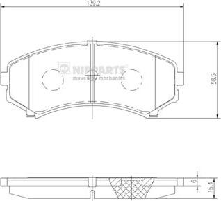 Nipparts J3605039 - Bremžu uzliku kompl., Disku bremzes adetalas.lv