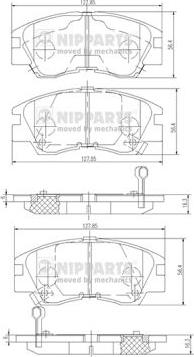 Nipparts J3605027 - Bremžu uzliku kompl., Disku bremzes adetalas.lv