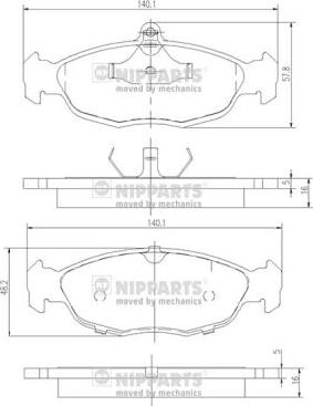 Blue Print ADG04203AF - Bremžu uzliku kompl., Disku bremzes adetalas.lv