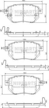 Nipparts J3601092 - Bremžu uzliku kompl., Disku bremzes adetalas.lv