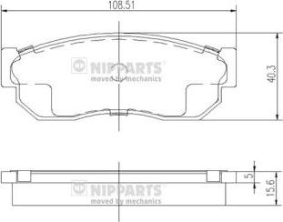 Nipparts J3601001 - Bremžu uzliku kompl., Disku bremzes adetalas.lv