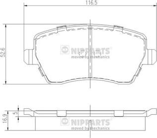 Nipparts J3601085 - Bremžu uzliku kompl., Disku bremzes adetalas.lv