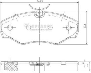 Nipparts J3601080 - Bremžu uzliku kompl., Disku bremzes adetalas.lv