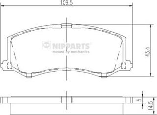 Nipparts J3608010 - Bremžu uzliku kompl., Disku bremzes adetalas.lv