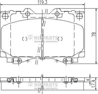 Nipparts J3602097 - Bremžu uzliku kompl., Disku bremzes adetalas.lv