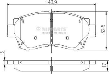 Nipparts J3602060 - Bremžu uzliku kompl., Disku bremzes adetalas.lv