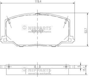 Nipparts J3602037 - Bremžu uzliku kompl., Disku bremzes adetalas.lv