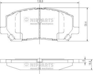 Nipparts J3602118 - Bremžu uzliku kompl., Disku bremzes adetalas.lv