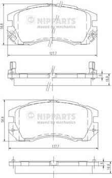 Nipparts J3607009 - Bremžu uzliku kompl., Disku bremzes adetalas.lv