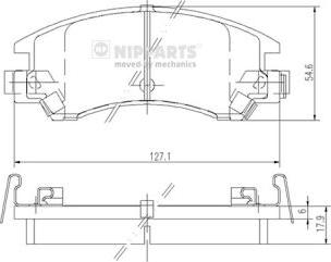 Nipparts J3607003 - Bremžu uzliku kompl., Disku bremzes adetalas.lv