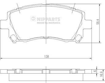 Nipparts J3607013 - Bremžu uzliku kompl., Disku bremzes adetalas.lv