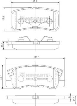 Nipparts J3615010 - Bremžu uzliku kompl., Disku bremzes adetalas.lv