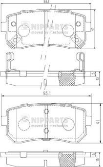 Nipparts J3610512 - Bremžu uzliku kompl., Disku bremzes adetalas.lv