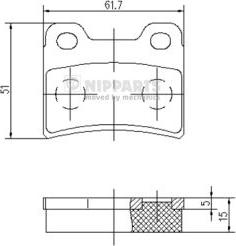 Nipparts J3610303 - Bremžu uzliku kompl., Disku bremzes adetalas.lv