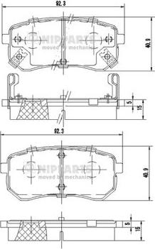 Nipparts J3610307 - Bremžu uzliku kompl., Disku bremzes adetalas.lv