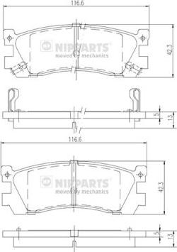 Nipparts J3613005 - Bremžu uzliku kompl., Disku bremzes adetalas.lv