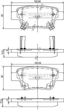 Nipparts J3612030 - Bremžu uzliku kompl., Disku bremzes adetalas.lv