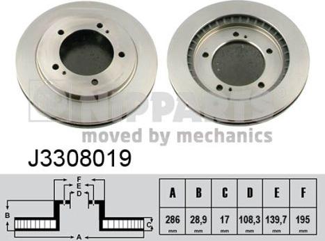 Nipparts J3308019 - Bremžu diski adetalas.lv