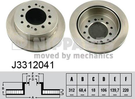 Nipparts J3312041 - Bremžu diski adetalas.lv