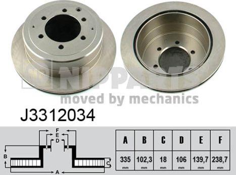 Nipparts J3312034 - Bremžu diski adetalas.lv