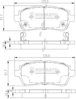 Nipparts N3606022 - Bremžu uzliku kompl., Disku bremzes adetalas.lv