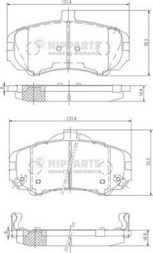 Nipparts N3600544 - Bremžu uzliku kompl., Disku bremzes adetalas.lv